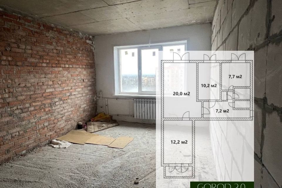 Продаётся 3-комнатная квартира, 62.7 м²