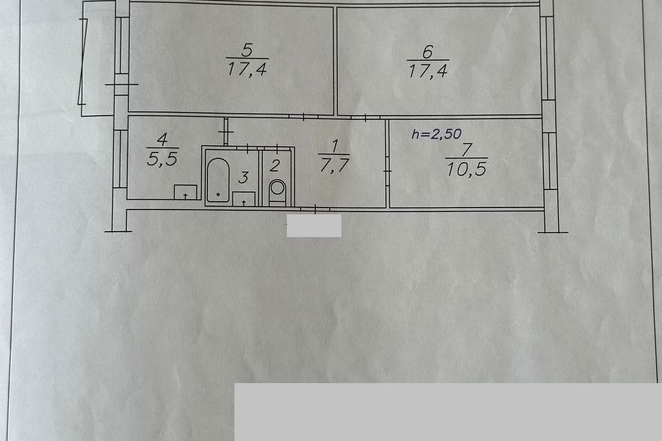 Продаётся 3-комнатная квартира, 61.8 м²