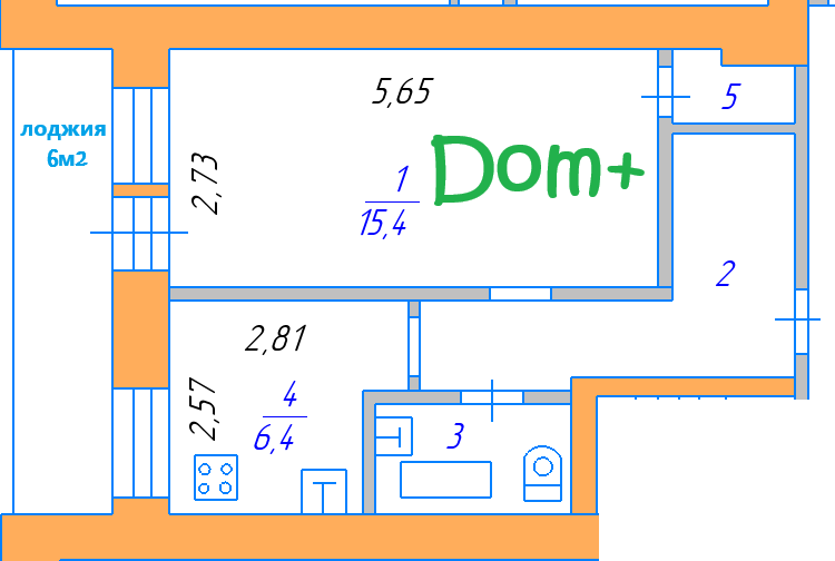 Продаётся 1-комнатная квартира, 40 м²