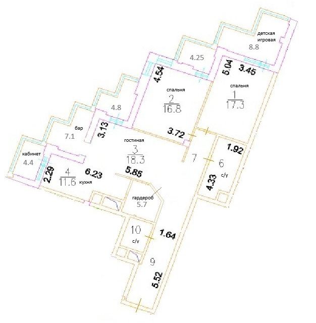 Продаётся 3-комнатная квартира, 130 м²