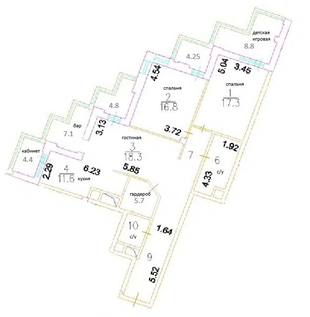 Продаётся 3-комнатная квартира, 130 м²