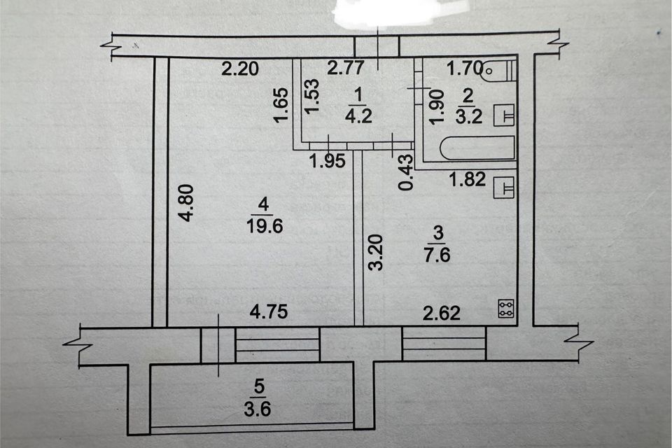 Продаётся 1-комнатная квартира, 34.6 м²