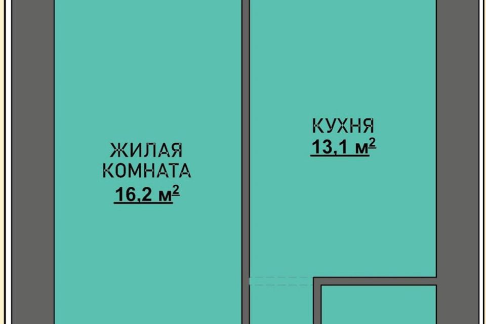 Продаётся 1-комнатная квартира, 41.1 м²