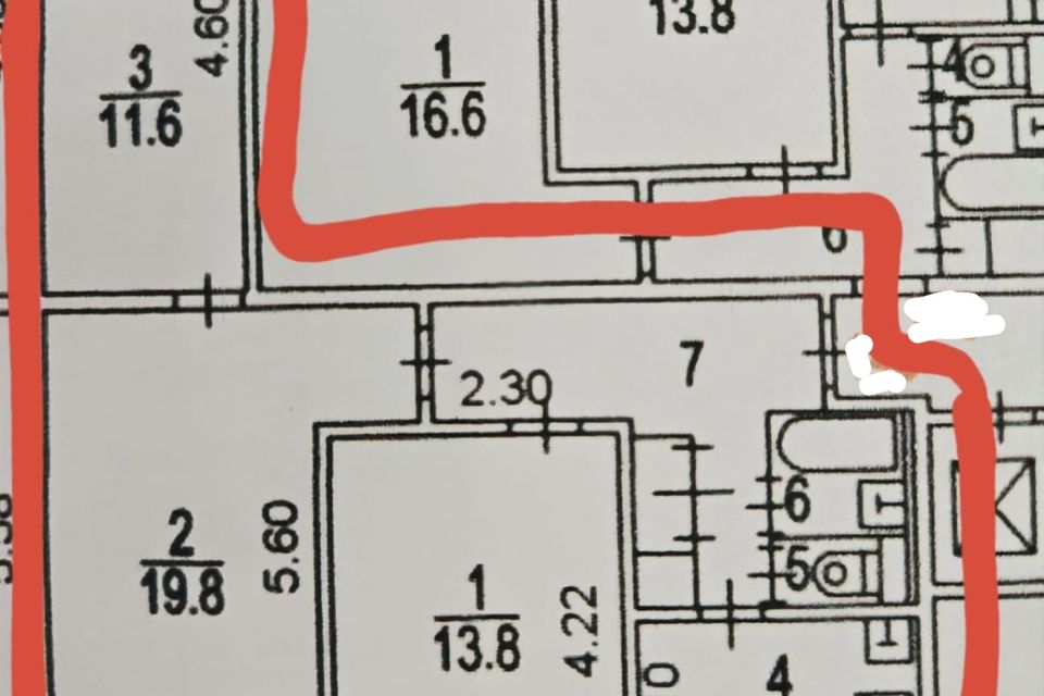 Продаётся 3-комнатная квартира, 64 м²
