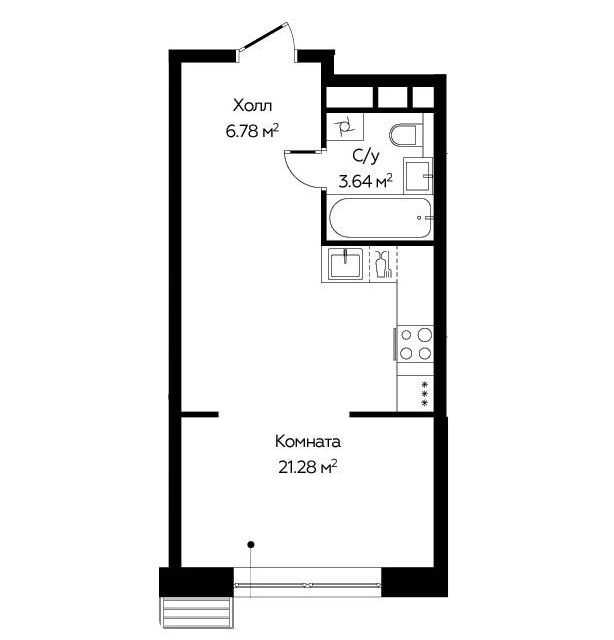 Продаётся студия, 31.7 м²