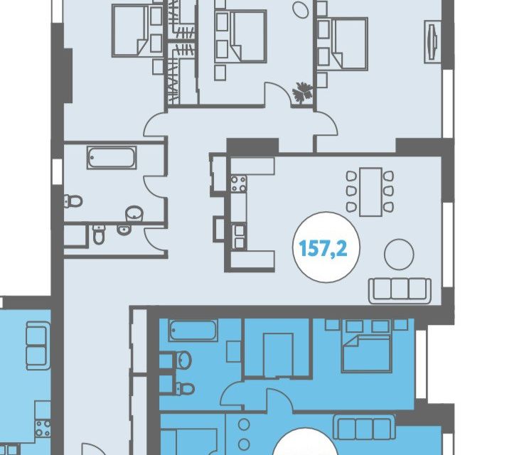 Продаётся 4-комнатная квартира, 157.2 м²