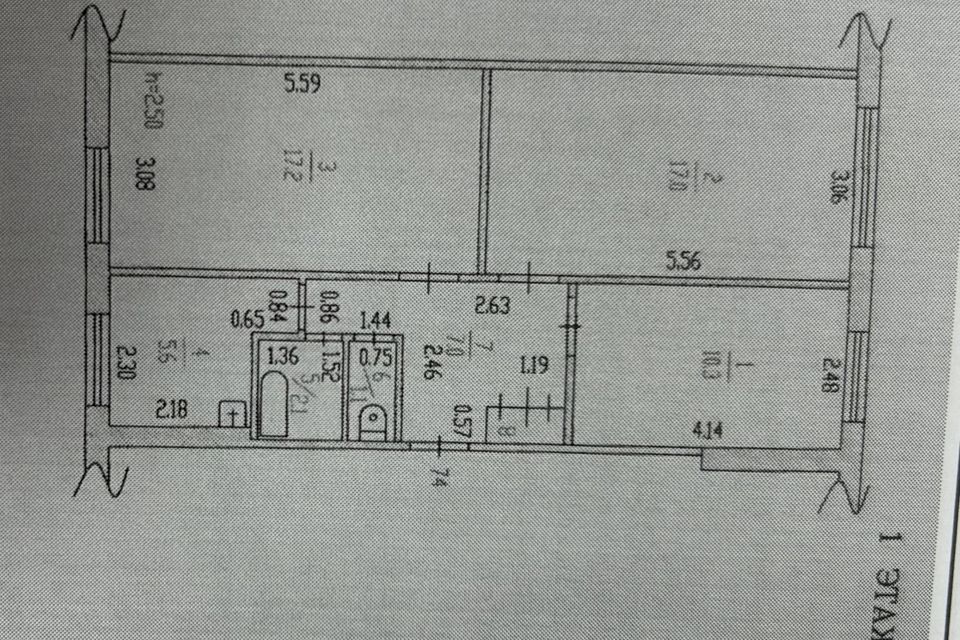 Продаётся 3-комнатная квартира, 61 м²