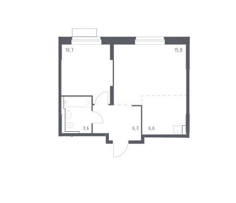 Продаётся 1-комнатная квартира, 43 м²