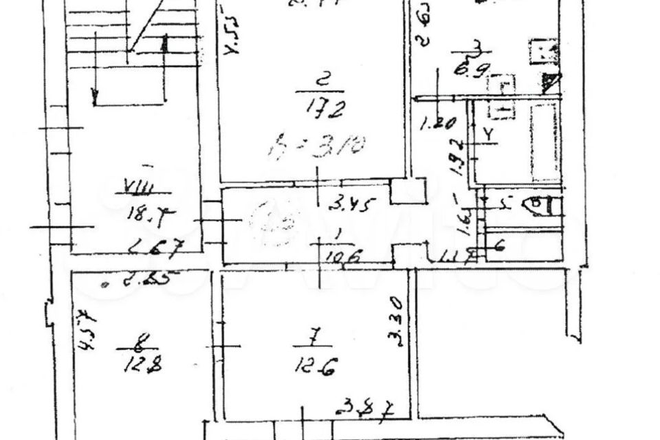 Продаётся 3-комнатная квартира, 65.2 м²