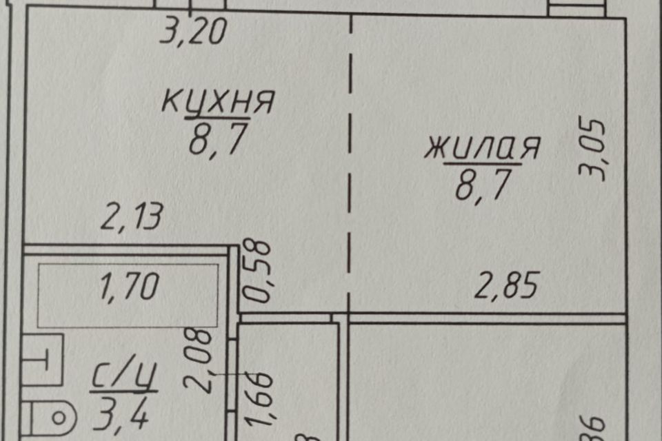 Продаётся 2-комнатная квартира, 35 м²
