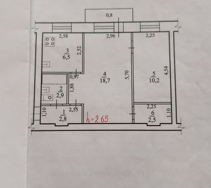 Продаётся 2-комнатная квартира, 44.4 м²