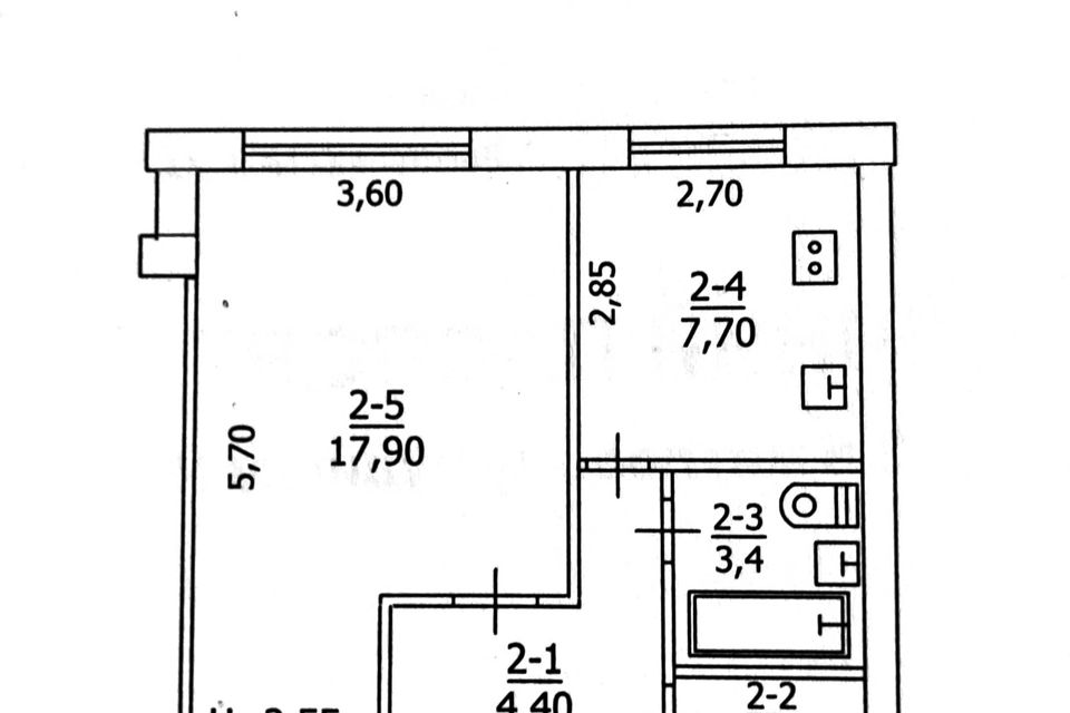 Продаётся 1-комнатная квартира, 35.1 м²