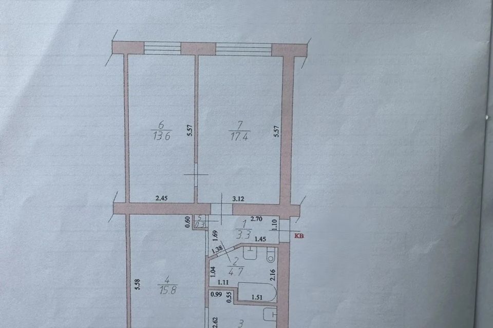Продаётся 3-комнатная квартира, 61.2 м²