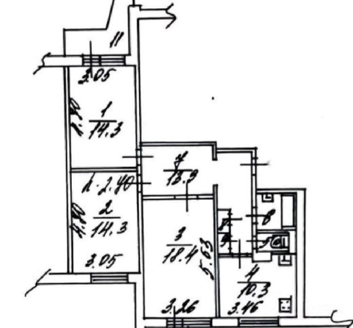 Продаётся 3-комнатная квартира, 80.53 м²
