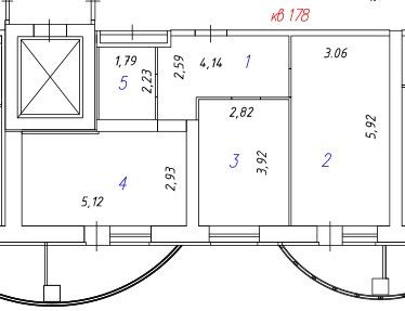 Продаётся 2-комнатная квартира, 56.6 м²