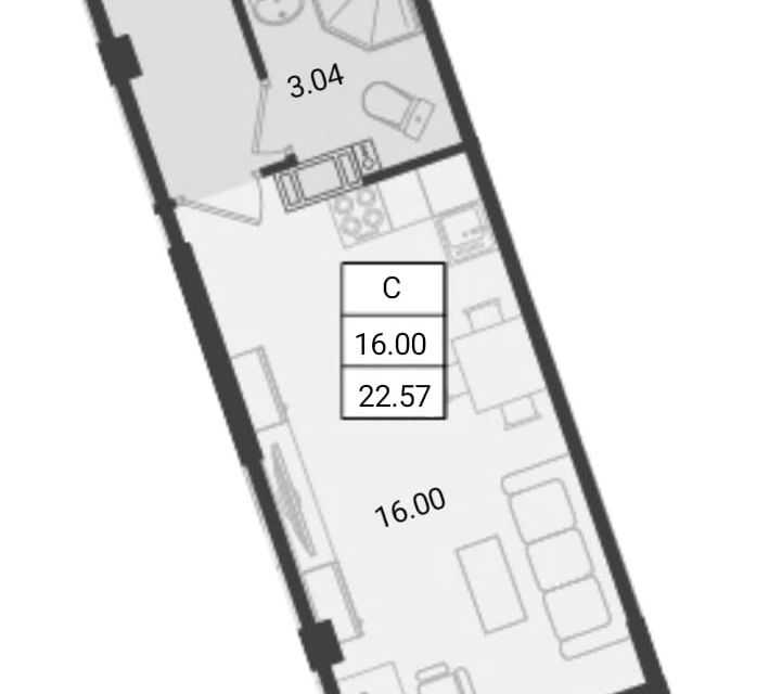 Продаётся студия, 22.51 м²