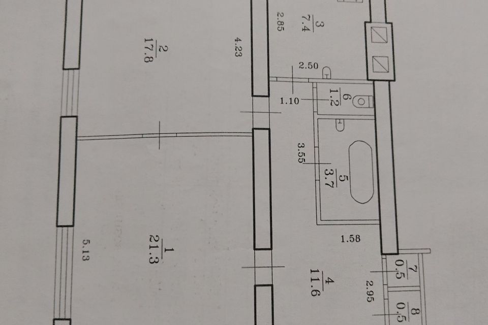 Продаётся 2-комнатная квартира, 63 м²