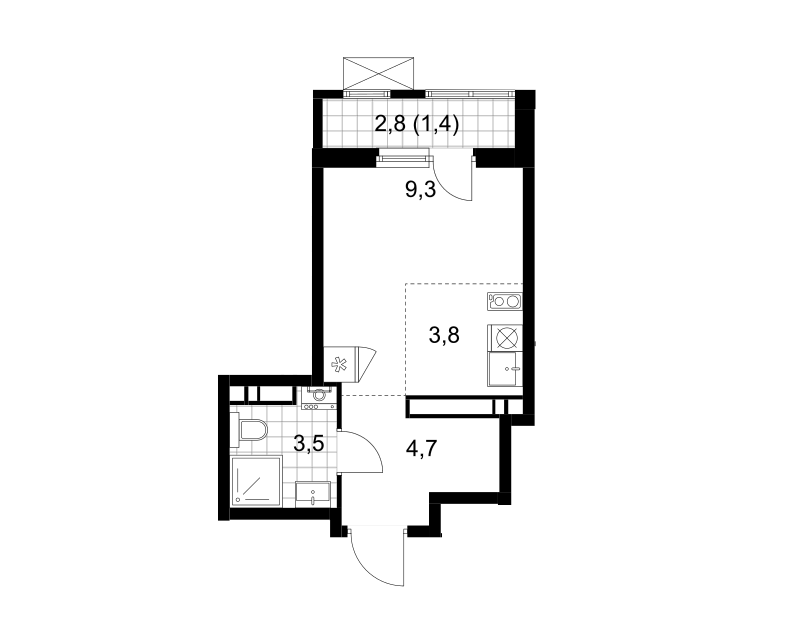 Продаётся студия, 22.7 м²