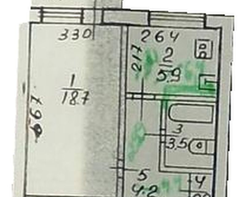 Продаётся 1-комнатная квартира, 33.9 м²