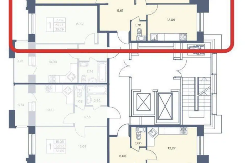 Продаётся 2-комнатная квартира, 58.9 м²