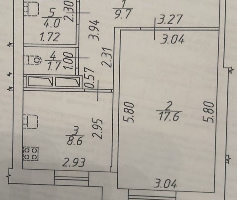 Продаётся 1-комнатная квартира, 41.6 м²