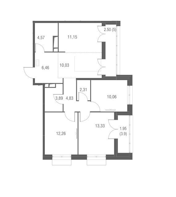 Продаётся 3-комнатная квартира, 83.34 м²