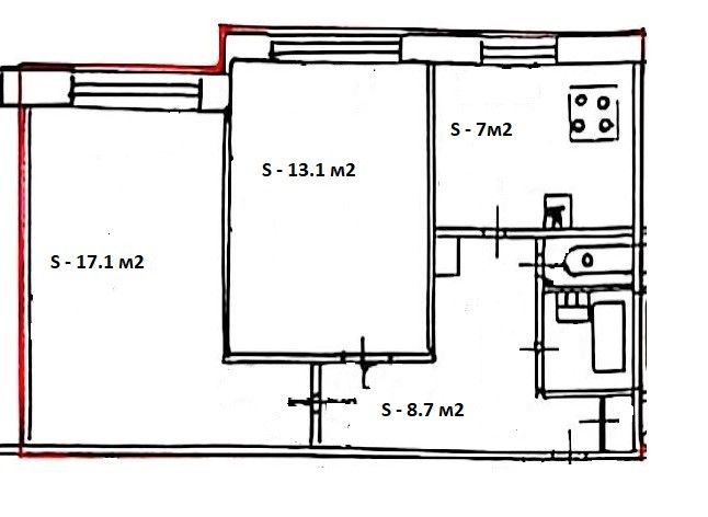Продаётся 2-комнатная квартира, 50.1 м²