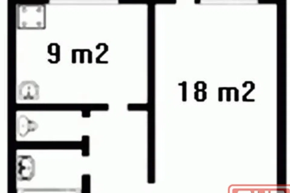 Продаётся 1-комнатная квартира, 36 м²