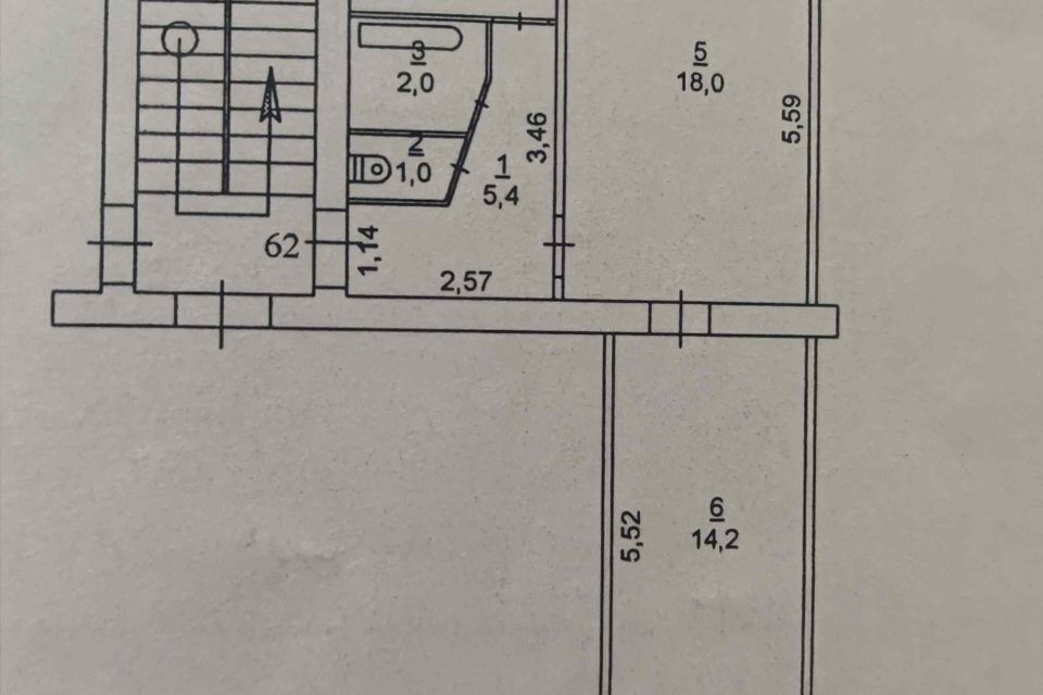 Продаётся 2-комнатная квартира, 46 м²
