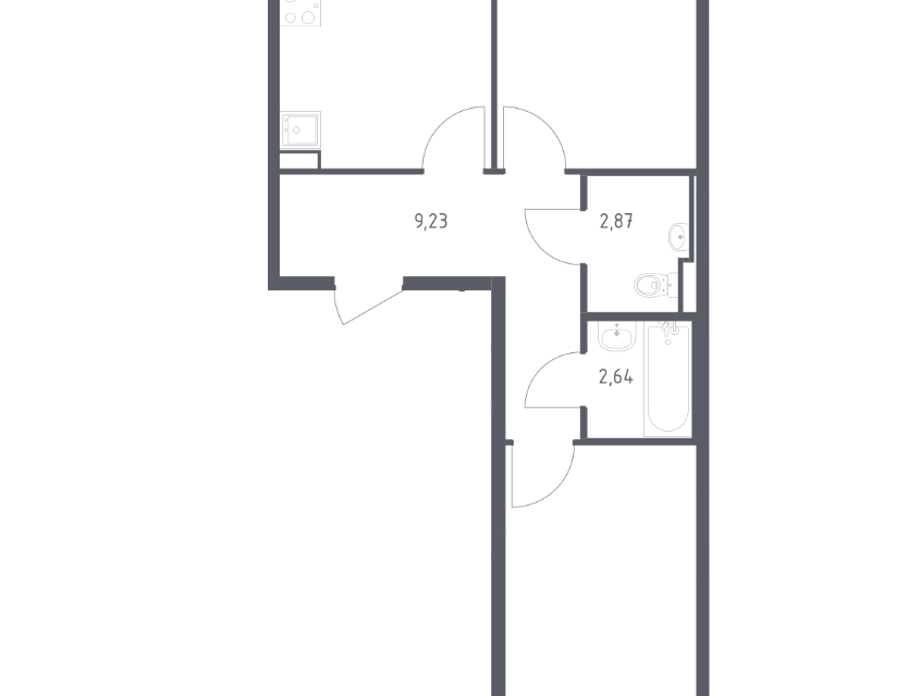 Продаётся 2-комнатная квартира, 57.4 м²