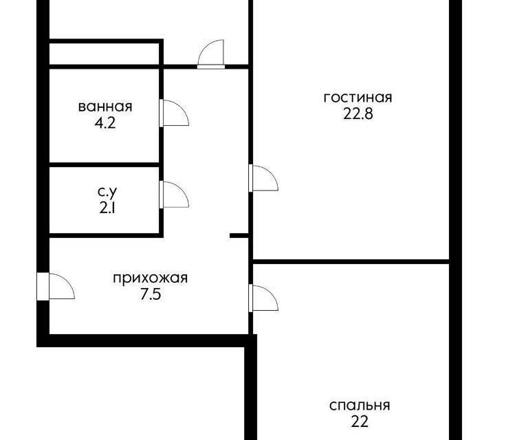 Продаётся 2-комнатная квартира, 77.6 м²