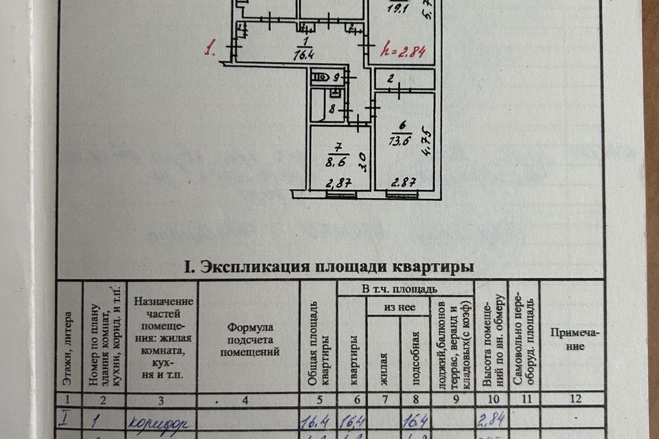 Продаётся 4-комнатная квартира, 87.9 м²
