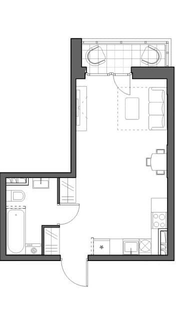 Продаётся студия, 29.5 м²