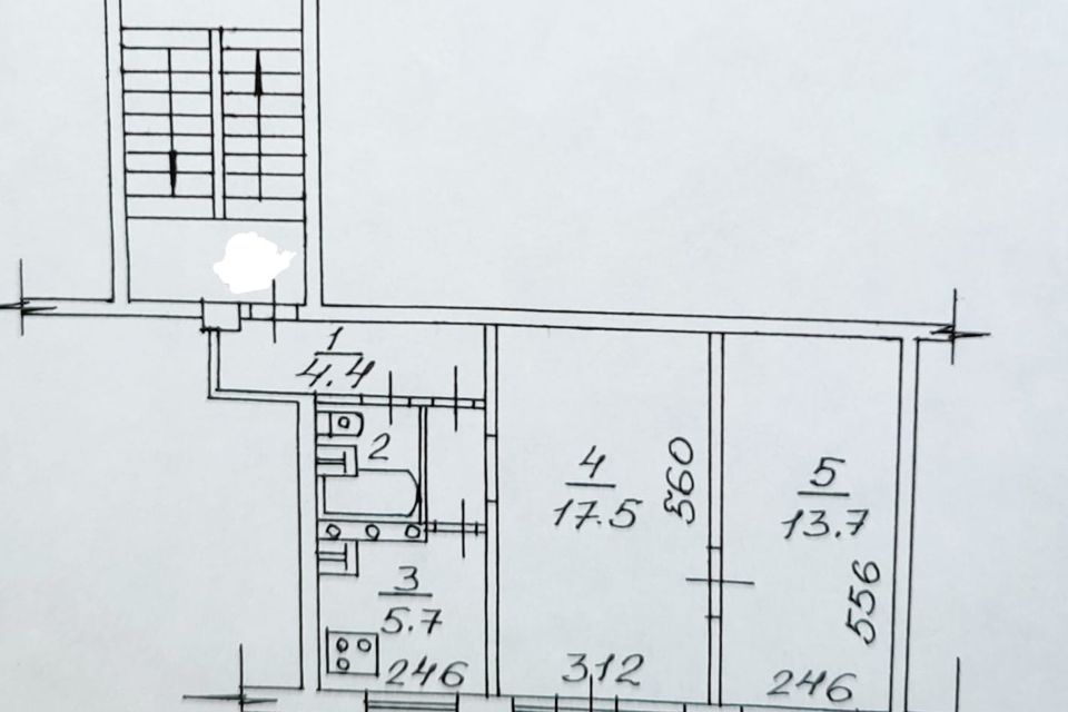 Продаётся 2-комнатная квартира, 46.8 м²