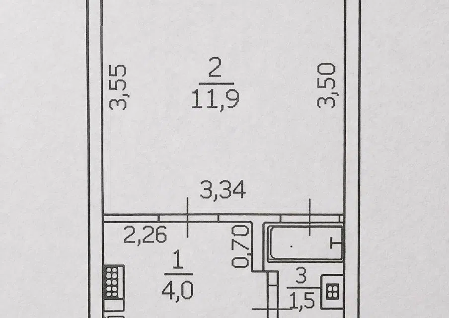 Продаётся 1-комнатная квартира, 17.5 м²