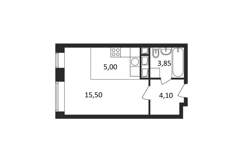 Продаётся студия, 28.7 м²