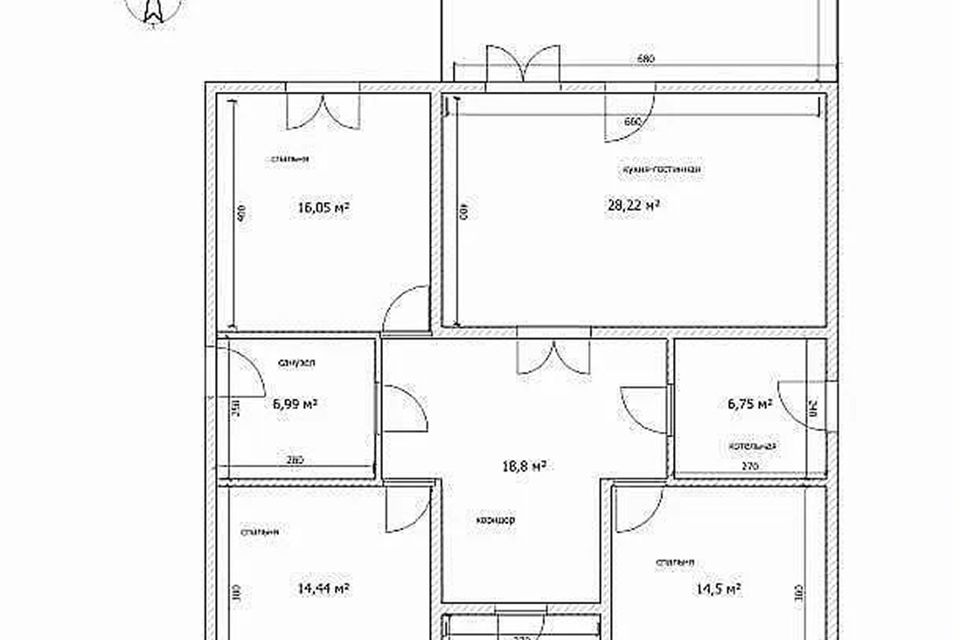 Продаётся 1-этажный дом, 100 м²