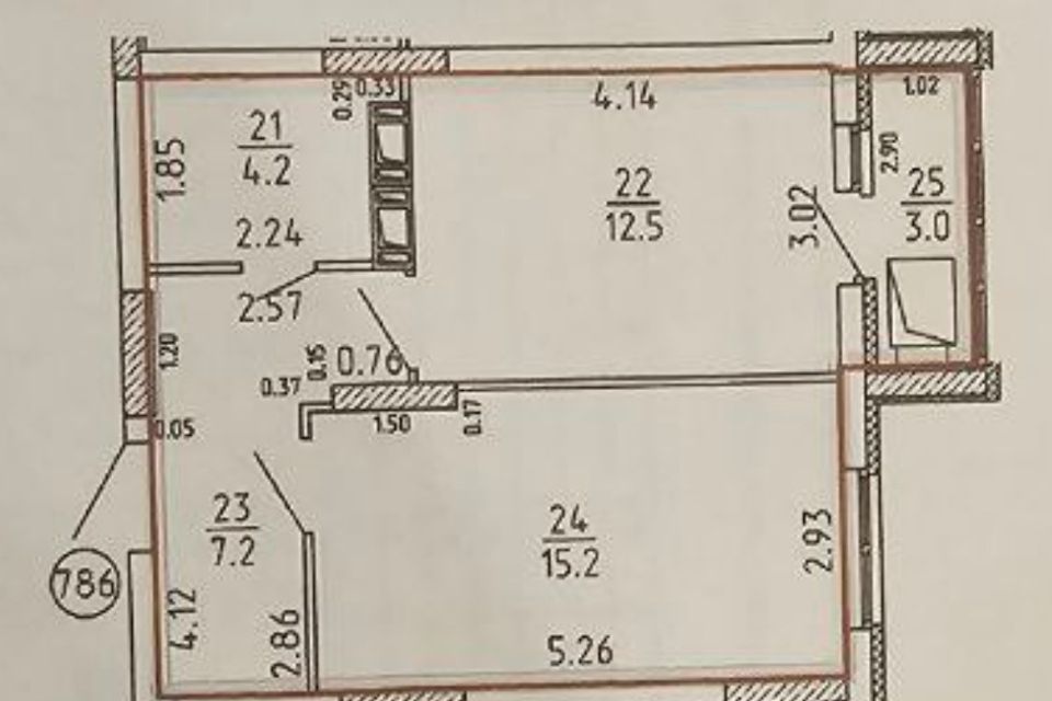 Продаётся 1-комнатная квартира, 39.1 м²