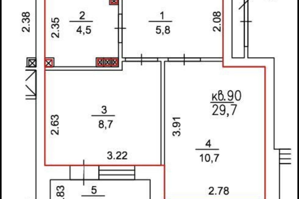 Продаётся 1-комнатная квартира, 32 м²