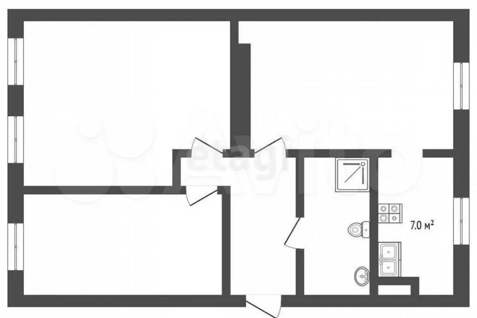 Продаётся 3-комнатная квартира, 67.1 м²