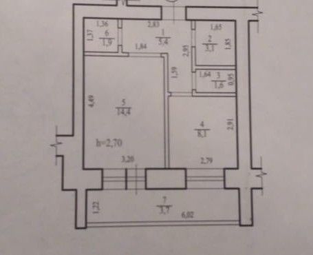 Продаётся 1-комнатная квартира, 34.5 м²