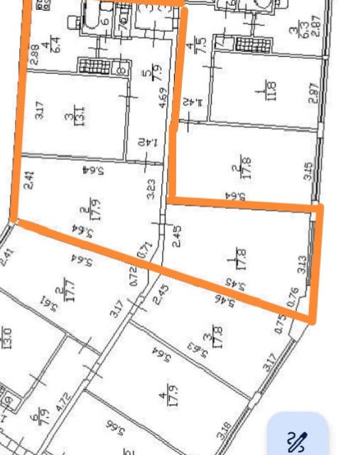 Продаётся 3-комнатная квартира, 66.2 м²