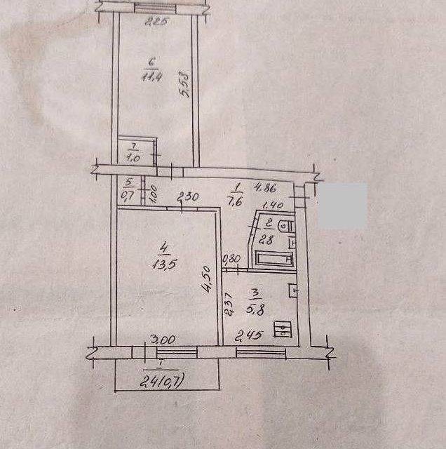 Продаётся 2-комнатная квартира, 42.5 м²