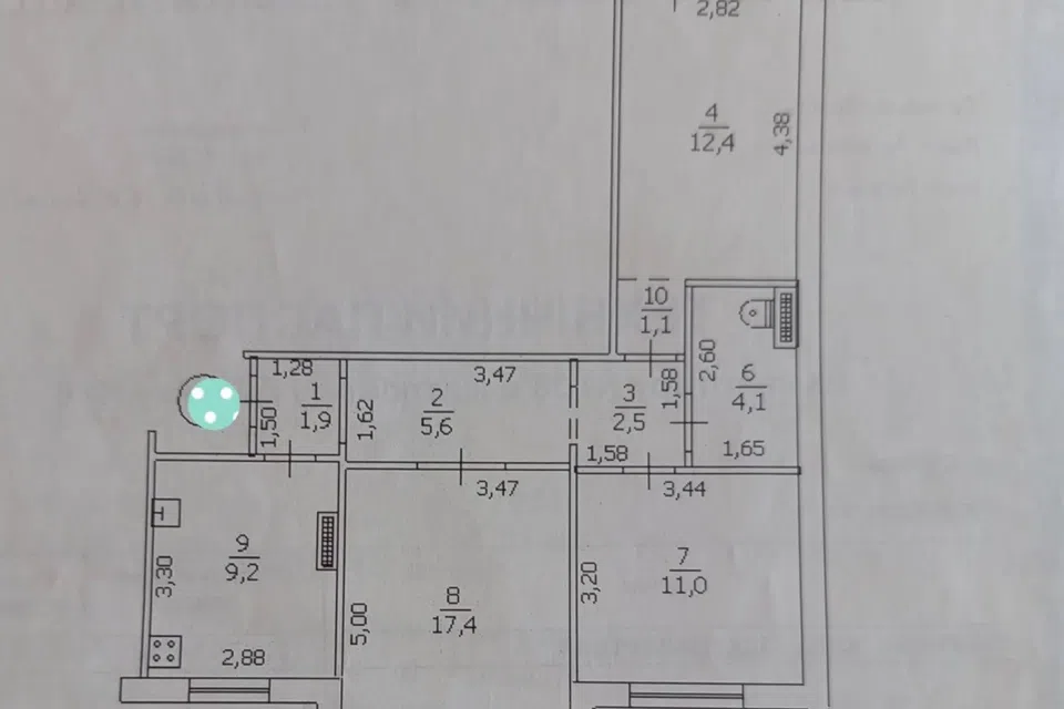 Продаётся 3-комнатная квартира, 73 м²