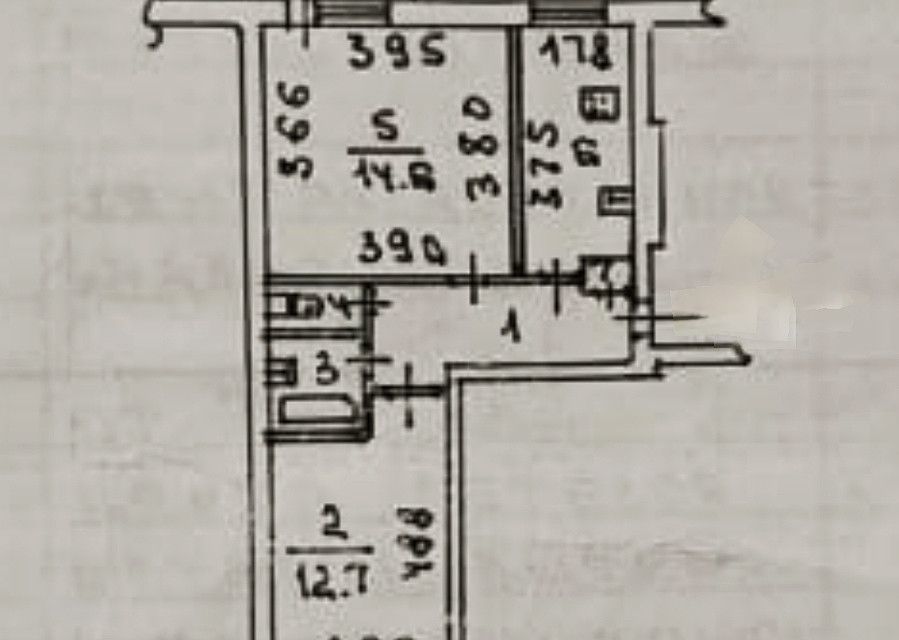 Продаётся 2-комнатная квартира, 43.2 м²