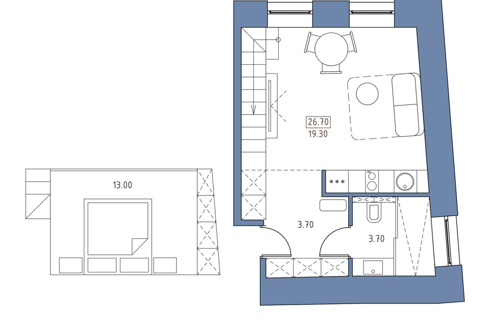 Продаётся студия, 26.7 м²
