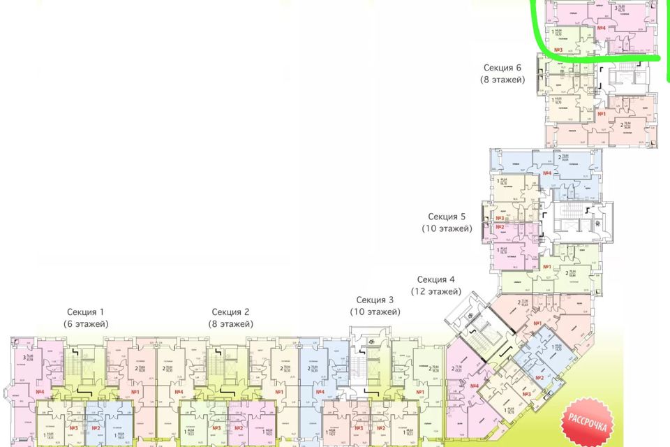 Продаётся 3-комнатная квартира, 76.8 м²