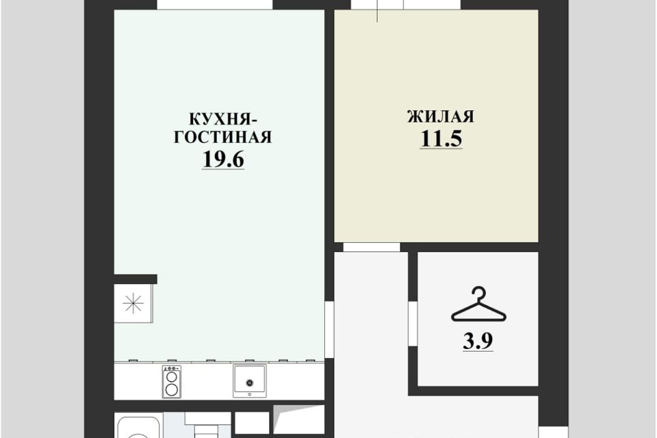 Продаётся 2-комнатная квартира, 49.7 м²
