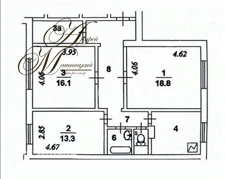 Продаётся 3-комнатная квартира, 80.5 м²