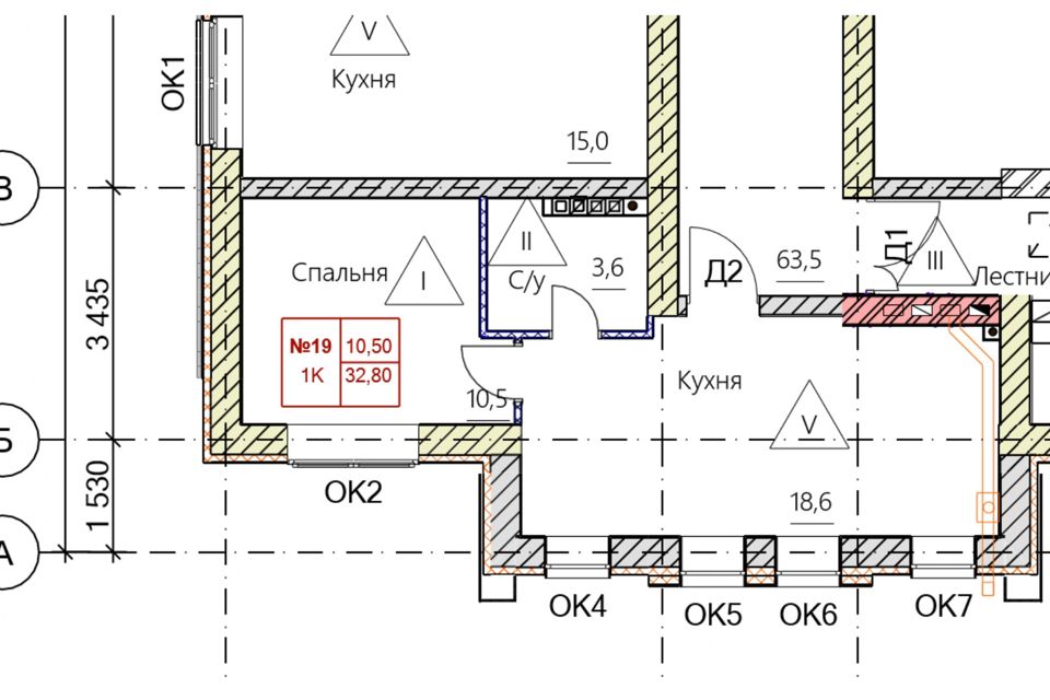 Продаётся 1-комнатная квартира, 33.7 м²